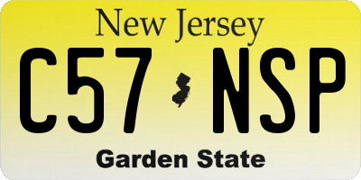 NJ license plate C57NSP