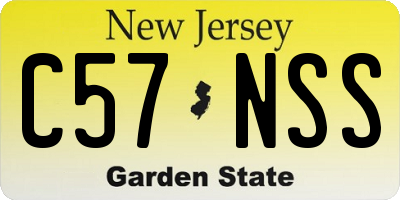 NJ license plate C57NSS