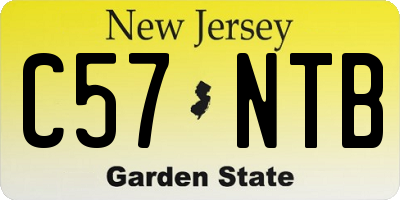 NJ license plate C57NTB