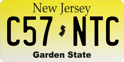 NJ license plate C57NTC