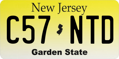 NJ license plate C57NTD