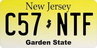 NJ license plate C57NTF