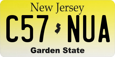 NJ license plate C57NUA