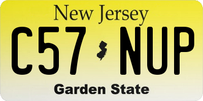 NJ license plate C57NUP