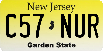 NJ license plate C57NUR