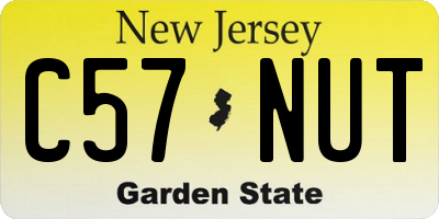 NJ license plate C57NUT