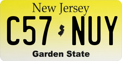 NJ license plate C57NUY