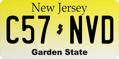 NJ license plate C57NVD