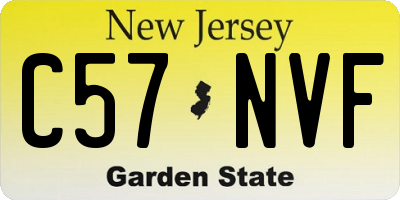 NJ license plate C57NVF