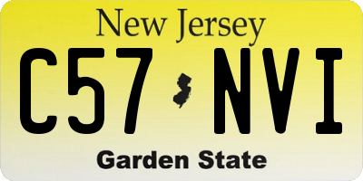 NJ license plate C57NVI