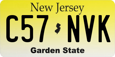 NJ license plate C57NVK
