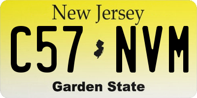 NJ license plate C57NVM