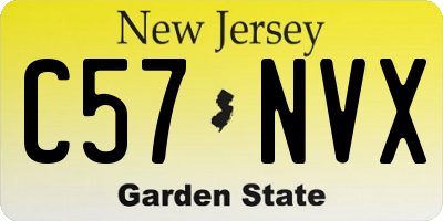 NJ license plate C57NVX