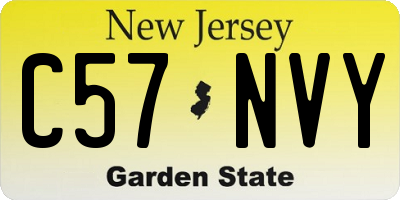 NJ license plate C57NVY