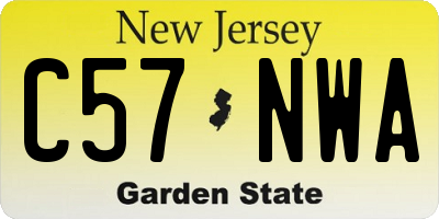 NJ license plate C57NWA