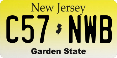 NJ license plate C57NWB