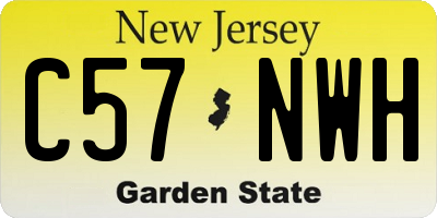 NJ license plate C57NWH