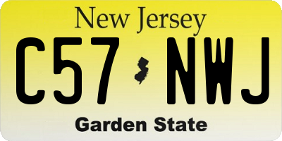 NJ license plate C57NWJ