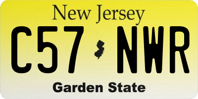 NJ license plate C57NWR