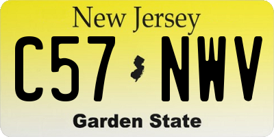 NJ license plate C57NWV