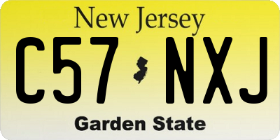 NJ license plate C57NXJ