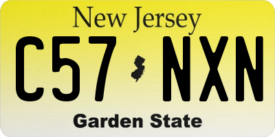 NJ license plate C57NXN