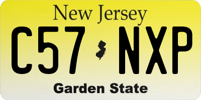 NJ license plate C57NXP