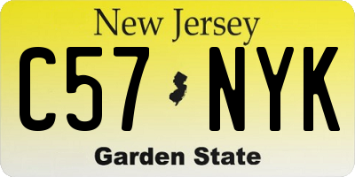 NJ license plate C57NYK
