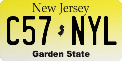 NJ license plate C57NYL