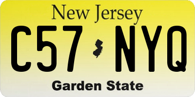 NJ license plate C57NYQ