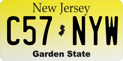 NJ license plate C57NYW