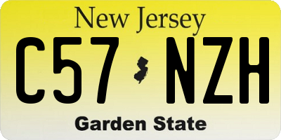 NJ license plate C57NZH
