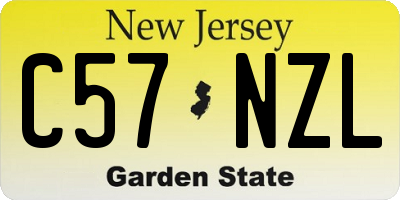 NJ license plate C57NZL