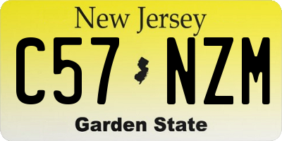 NJ license plate C57NZM
