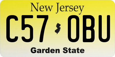 NJ license plate C57OBU