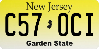 NJ license plate C57OCI