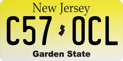 NJ license plate C57OCL