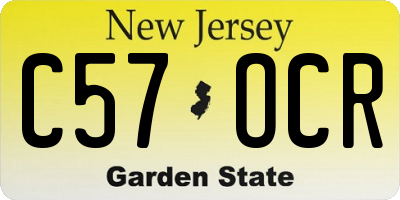 NJ license plate C57OCR