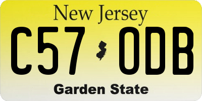NJ license plate C57ODB