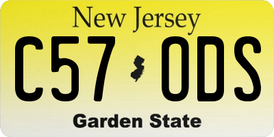 NJ license plate C57ODS