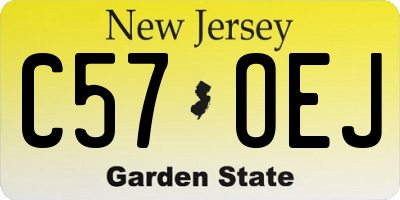 NJ license plate C57OEJ