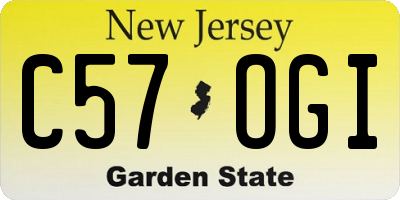 NJ license plate C57OGI