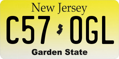 NJ license plate C57OGL