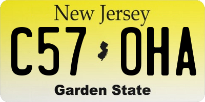 NJ license plate C57OHA