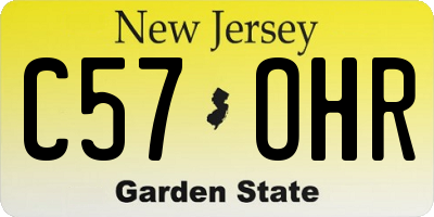 NJ license plate C57OHR