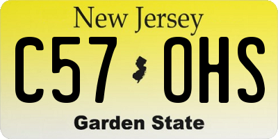 NJ license plate C57OHS