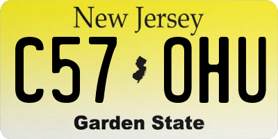 NJ license plate C57OHU