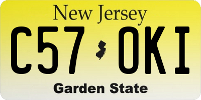 NJ license plate C57OKI