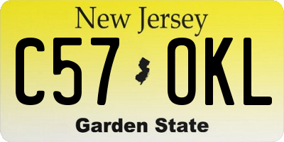 NJ license plate C57OKL