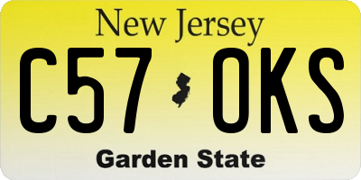 NJ license plate C57OKS